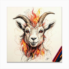 Goat On Fire 55 Canvas Print