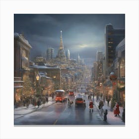 Christmas city Canvas Print