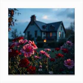 House At Dusk Canvas Print