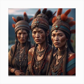 Three Asian Women Canvas Print