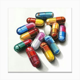 Colorful Pills Medicine Canvas Print