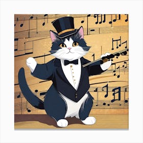 Cat In Tuxedo Canvas Print