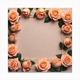 Frame With Roses 9 Canvas Print