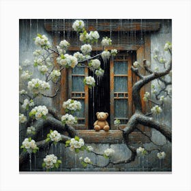 Teddy Bear In The Rain 8 Canvas Print