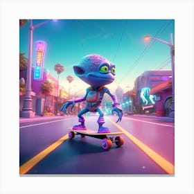 Alien Skate 8 Canvas Print