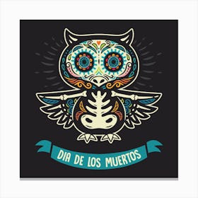 Day Of The Dead Owl Canvas Print