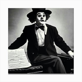 Clown With Music Sheet Canvas Print