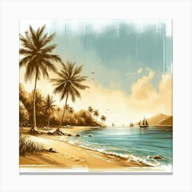 Illustration seaside 3 Canvas Print