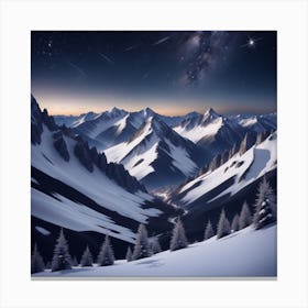 Night Sky In The Mountains Canvas Print