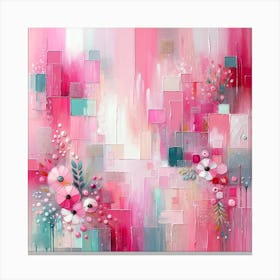 Abstract Painting Pink Bloom Canvas Print