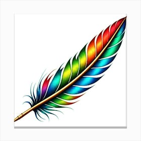 Rainbow Feather 8 Canvas Print