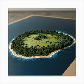 3d Of An Island Canvas Print
