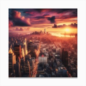 New York City At Sunset Canvas Print