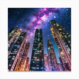 Skyscrapers And Milky 1 Canvas Print