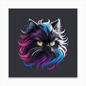 Cat With Colorful Hair 1 Canvas Print