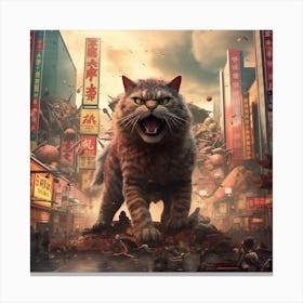 Catzilla Canvas Print