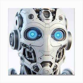 Robot Head With Blue Eyes 1 Canvas Print