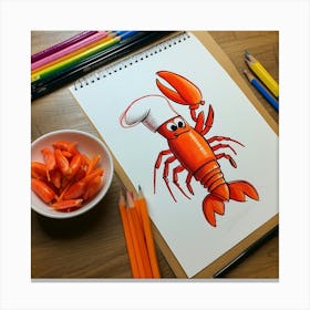 Lobster In Chef'S Hat Canvas Print