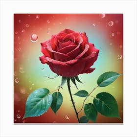 Crimson Red Rose Flower Canvas Print
