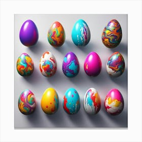 Easter Eggs in a line Canvas Print