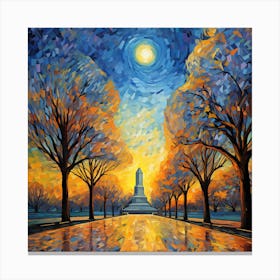 Moonlight In The Park Canvas Print