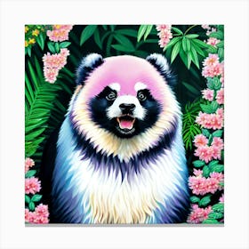 Panda Painting cherry blossoms pastels Canvas Print