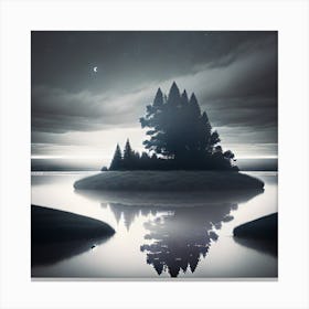 Island In The Night Canvas Print
