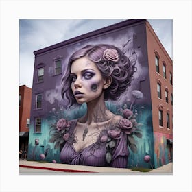 Lead A Community Art Project To Create A Mural That Harmoniously Combines Hyperrealistic Depictions Of Urban Decay And Dreamlike Surrealism Intertwined Through Complex Canvas Print