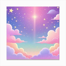 Sky With Twinkling Stars In Pastel Colors Square Composition 50 Canvas Print