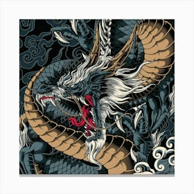 Dragon Snake Legend Japanese Mythology Canvas Print