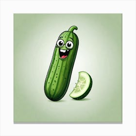 Cartoon Cucumber Canvas Print