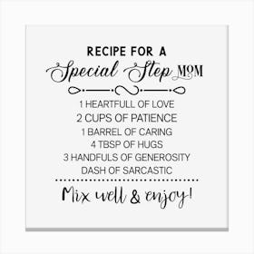 Recipe For A Special Step 1 Canvas Print