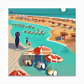 Beach Huts Canvas Print