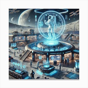 A Futuristic Science Fiction Depiction Of The Luna Canvas Print