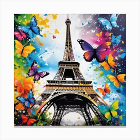 Paris With Butterflies 146 Canvas Print