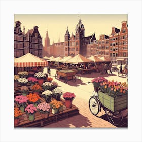 Amsterdam Flower Market 2 Canvas Print