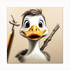 Duck Drawing 7 Canvas Print