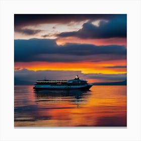 Sunset Cruise Ship 10 Canvas Print