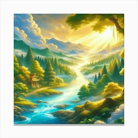 Landscape In The Forest Canvas Print