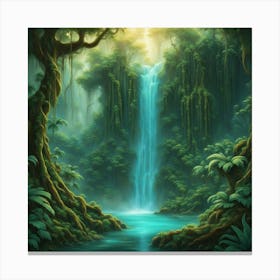 Waterfall In The Jungle 6 Canvas Print