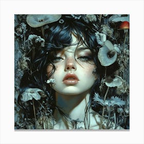 'The Girl With The Mushrooms' Canvas Print