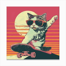 Skateboard Cat Canvas Print