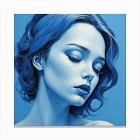 Girl Feeling Blue Art Print Canvas Print