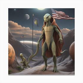 Aliens In Space Canvas Print