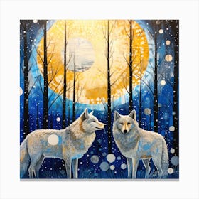 Wolves Match - Wolf Animal Painting Canvas Print