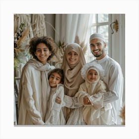 Muslim Family Portrait Canvas Print