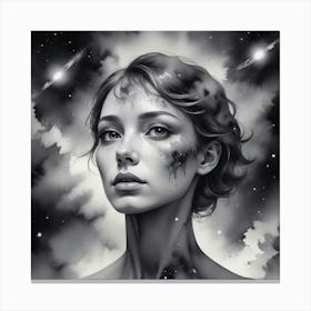 Black And White Painting Canvas Print