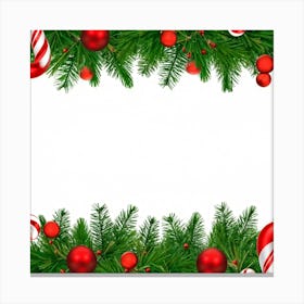 Christmas Frame With Candy Canes 1 Canvas Print