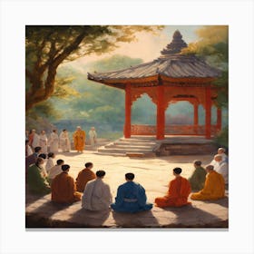 Buddhist Monks Canvas Print