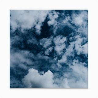 The Clouds Up In The Blue Sky Square Canvas Print